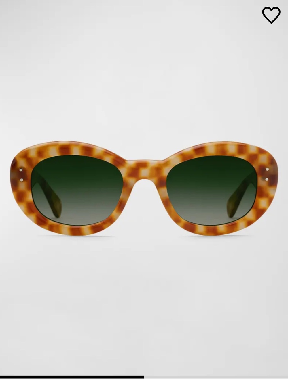 NEW Krewe Margaret Oval Sunglasses in Fernet Checkered Acetate